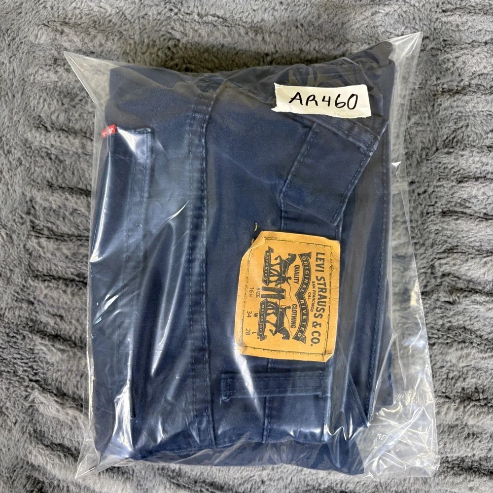 Levis 511 Slim Navy Blue Chino Pants Boys 16 Husky 34x28 Stretch Twill AR460